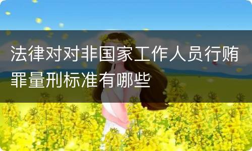 法律对对非国家工作人员行贿罪量刑标准有哪些