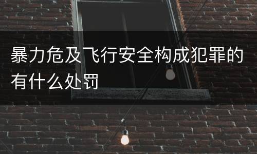 暴力危及飞行安全构成犯罪的有什么处罚