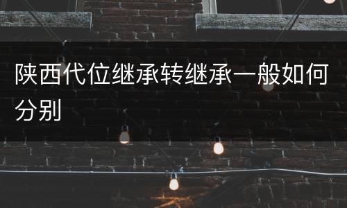 陕西代位继承转继承一般如何分别