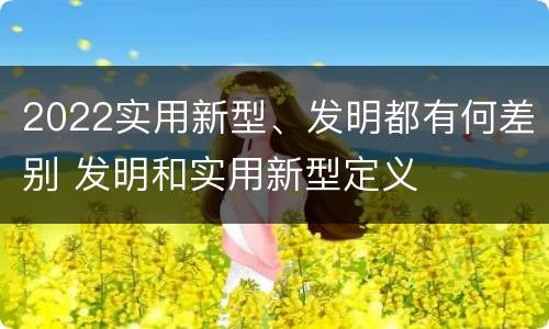 2022实用新型、发明都有何差别 发明和实用新型定义