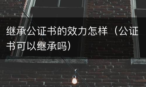 继承公证书的效力怎样（公证书可以继承吗）