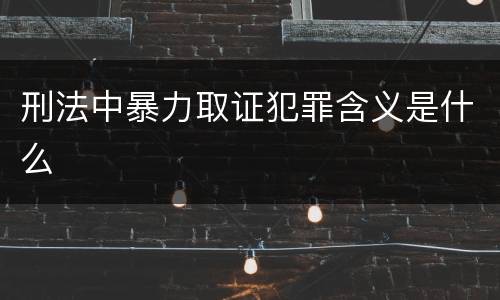 刑法中暴力取证犯罪含义是什么