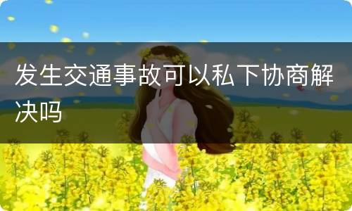 发生交通事故可以私下协商解决吗