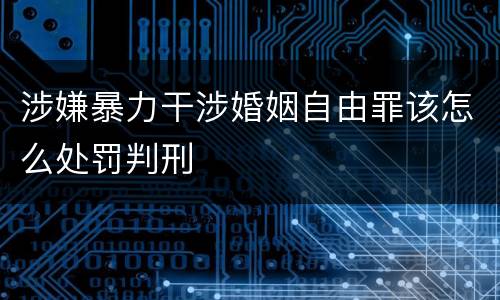 涉嫌暴力干涉婚姻自由罪该怎么处罚判刑