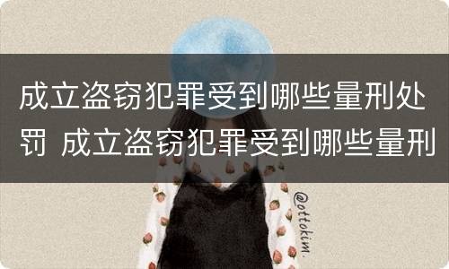 成立盗窃犯罪受到哪些量刑处罚 成立盗窃犯罪受到哪些量刑处罚