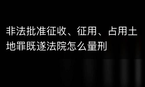 非法批准征收、征用、占用土地罪既遂法院怎么量刑