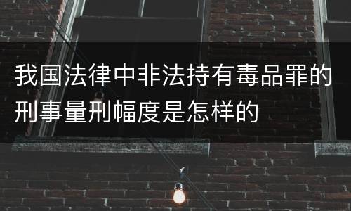 我国法律中非法持有毒品罪的刑事量刑幅度是怎样的