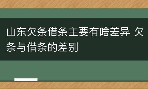 山东欠条借条主要有啥差异 欠条与借条的差别