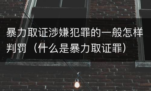 暴力取证涉嫌犯罪的一般怎样判罚（什么是暴力取证罪）