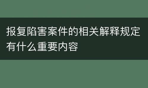 报复陷害案件的相关解释规定有什么重要内容