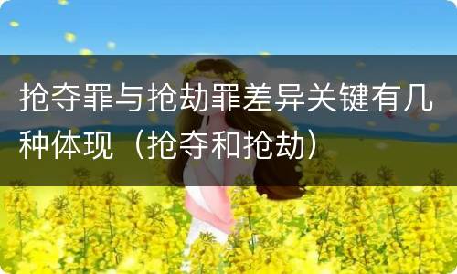 抢夺罪与抢劫罪差异关键有几种体现（抢夺和抢劫）