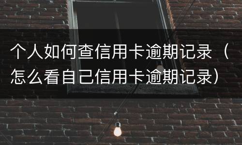 个人如何查信用卡逾期记录（怎么看自己信用卡逾期记录）