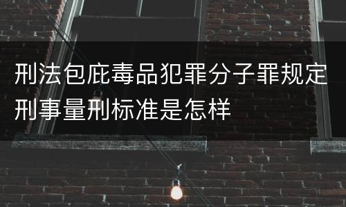 刑法包庇毒品犯罪分子罪规定刑事量刑标准是怎样