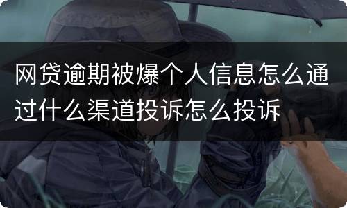 网贷逾期被爆个人信息怎么通过什么渠道投诉怎么投诉