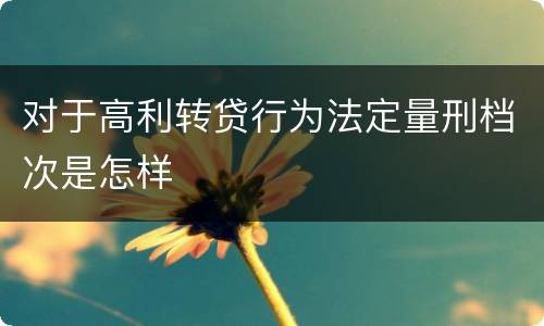 对于高利转贷行为法定量刑档次是怎样