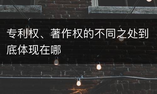 专利权、著作权的不同之处到底体现在哪