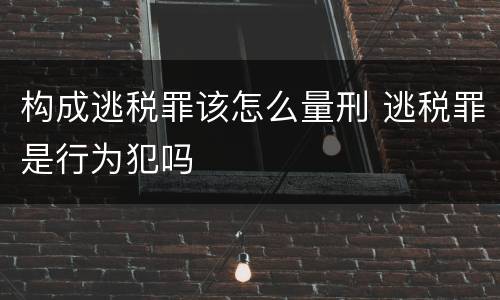 构成逃税罪该怎么量刑 逃税罪是行为犯吗