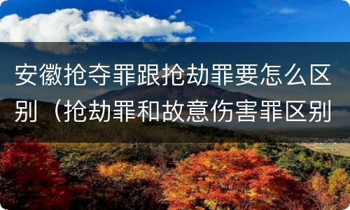 安徽抢夺罪跟抢劫罪要怎么区别（抢劫罪和故意伤害罪区别）