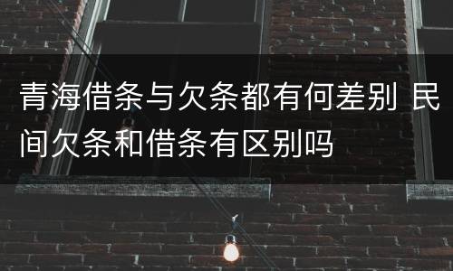 青海借条与欠条都有何差别 民间欠条和借条有区别吗