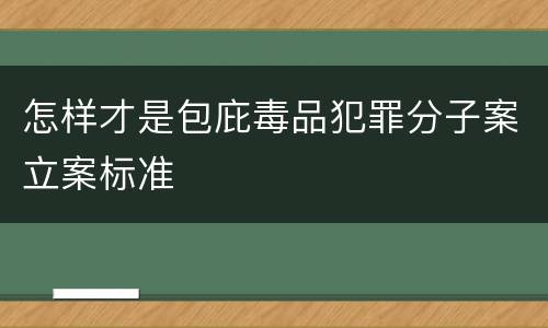怎样才是包庇毒品犯罪分子案立案标准