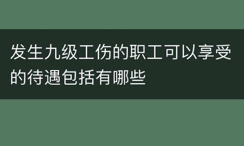 发生九级工伤的职工可以享受的待遇包括有哪些