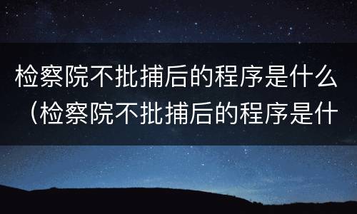 检察院不批捕后的程序是什么（检察院不批捕后的程序是什么意思）