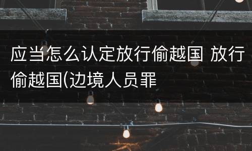 应当怎么认定放行偷越国 放行偷越国(边境人员罪