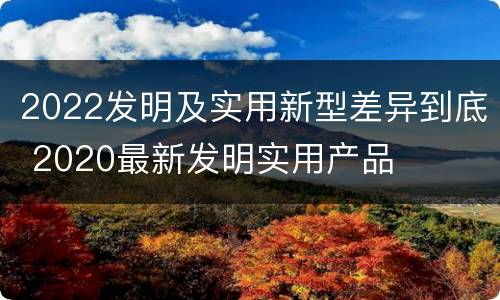 2022发明及实用新型差异到底 2020最新发明实用产品