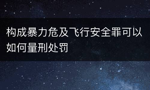 构成暴力危及飞行安全罪可以如何量刑处罚