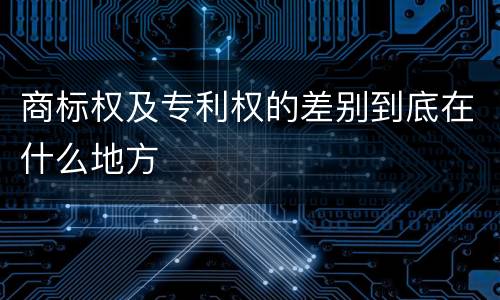 商标权及专利权的差别到底在什么地方