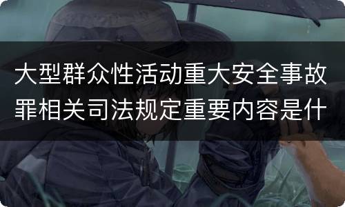 大型群众性活动重大安全事故罪相关司法规定重要内容是什么
