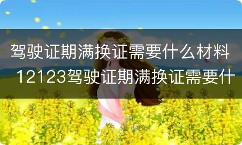 驾驶证期满换证需要什么材料 12123驾驶证期满换证需要什么材料