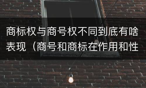 商标权与商号权不同到底有啥表现（商号和商标在作用和性质上的区别）