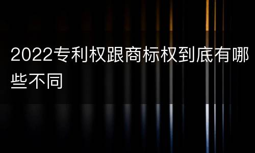 2022专利权跟商标权到底有哪些不同