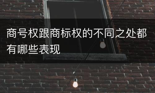 商号权跟商标权的不同之处都有哪些表现