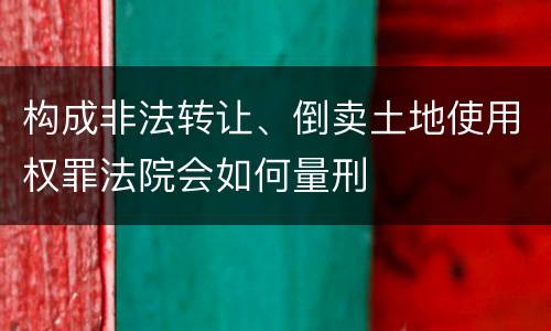 构成非法转让、倒卖土地使用权罪法院会如何量刑