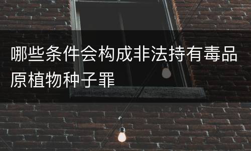 哪些条件会构成非法持有毒品原植物种子罪