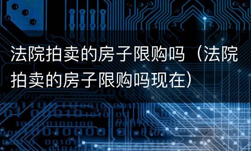 法院拍卖的房子限购吗（法院拍卖的房子限购吗现在）