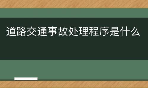 道路交通事故处理程序是什么