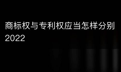 商标权与专利权应当怎样分别2022