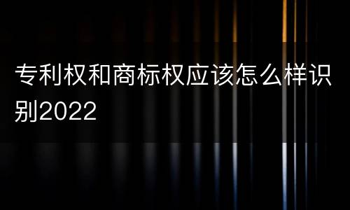 专利权和商标权应该怎么样识别2022