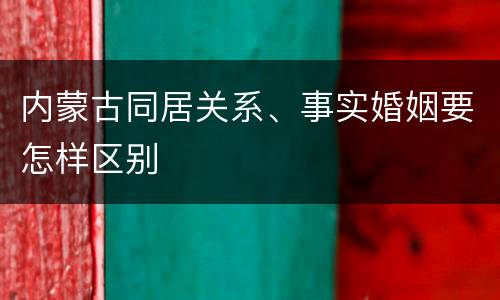 内蒙古同居关系、事实婚姻要怎样区别