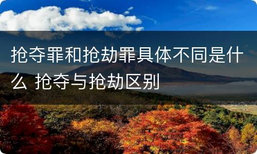 抢夺罪和抢劫罪具体不同是什么 抢夺与抢劫区别