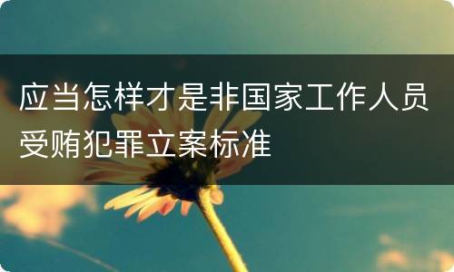 应当怎样才是非国家工作人员受贿犯罪立案标准