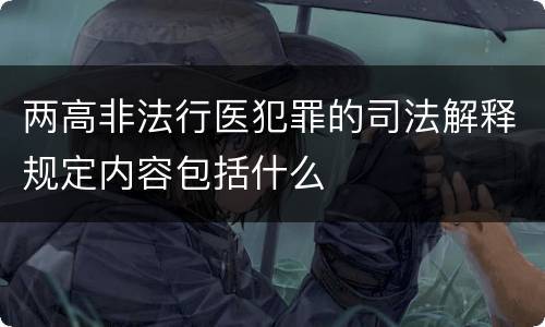 两高非法行医犯罪的司法解释规定内容包括什么