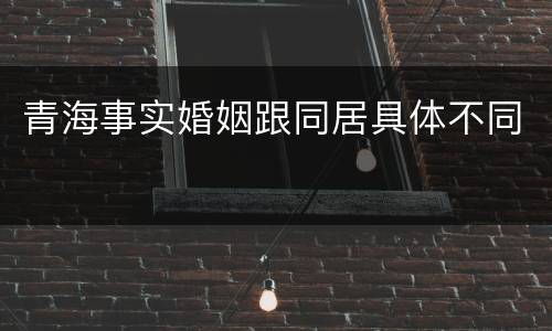 青海事实婚姻跟同居具体不同