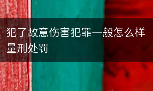 犯了故意伤害犯罪一般怎么样量刑处罚