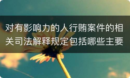 对有影响力的人行贿案件的相关司法解释规定包括哪些主要内容