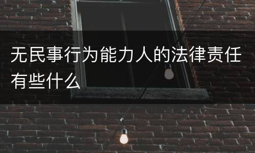无民事行为能力人的法律责任有些什么