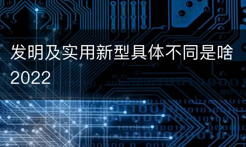 发明及实用新型具体不同是啥2022